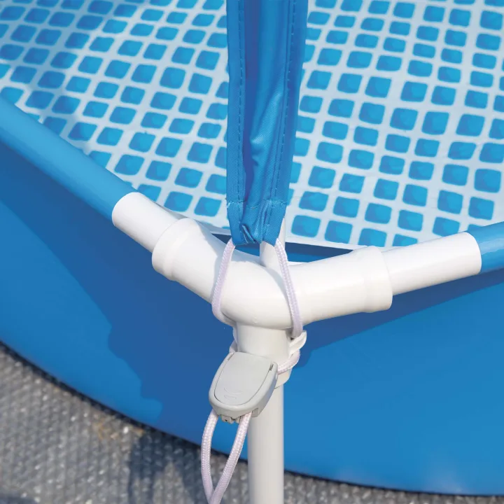 Piscina Rotonda Metal Frame con Tettoia Parasole Removibile 28209NP - immagine 4