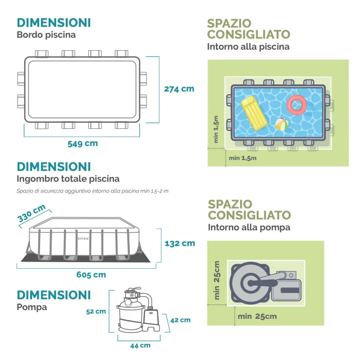 Piscina Rettangolare Ultra XTR Frame 549x274x132cm 26356NP - immagine 10