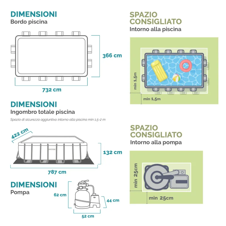 Piscina Rettangolare Ultra XTR Frame 732x366x132cm 26364NP - immagine 9