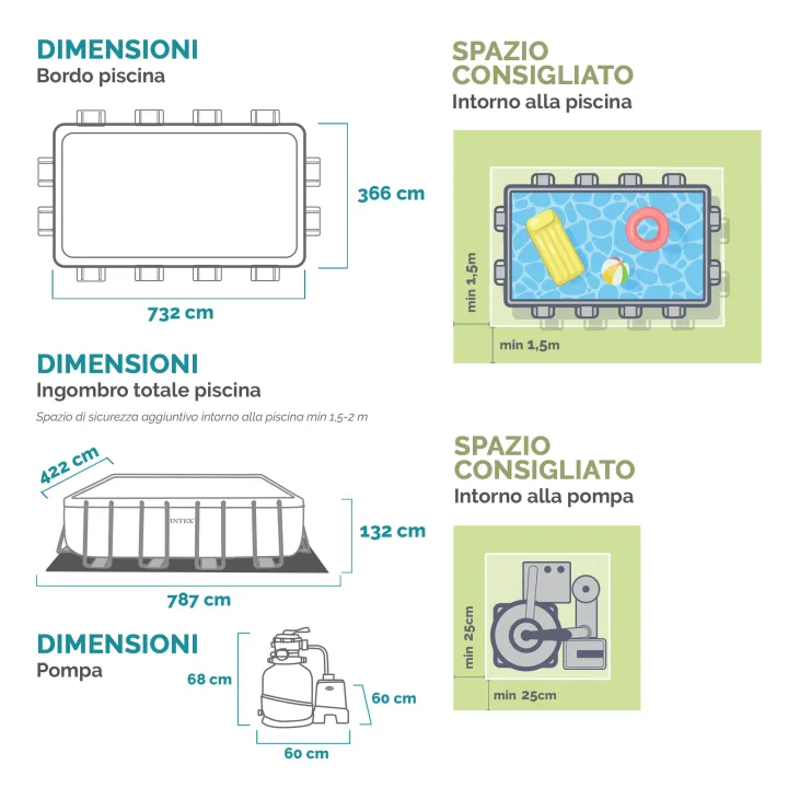 Piscina Rettangolare Ultra XTR Frame 732x366x132cm 26368NP - immagine 10