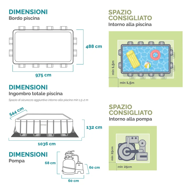 Piscina Rettangolare Ultra XTR Frame 975x4,88x1,32cm 26378NP - immagine 11