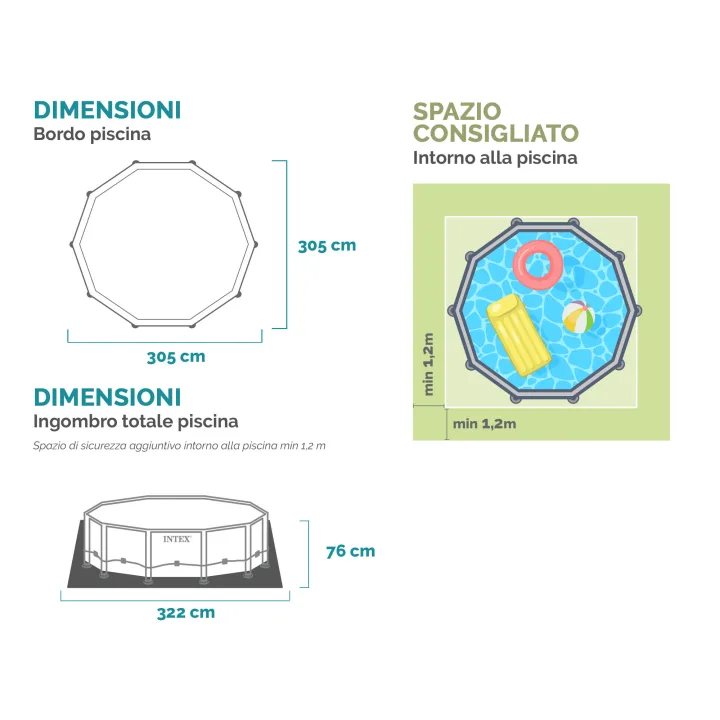 Piscina Rotonda Prisma Frame 305x76cm 26700NP - immagine 5