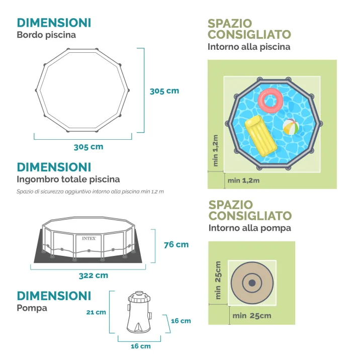 Piscina Rotonda Prisma Frame 305x76cm 26702NP - immagine 8