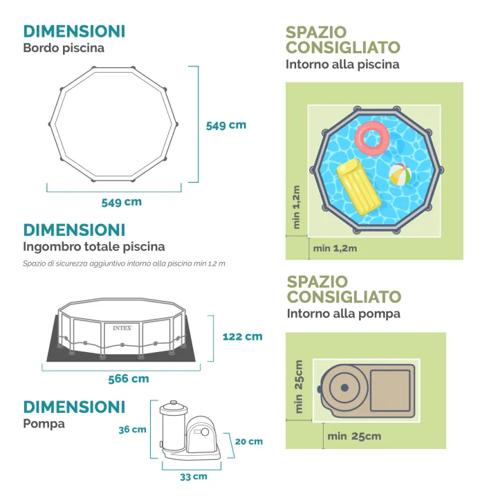 Piscina Rotonda Prisma Frame 549x122cm 26732NP - immagine 10