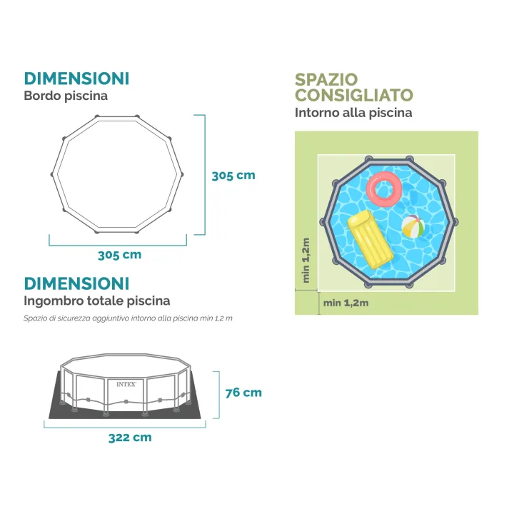 Piscina Rotonda Metal Frame 305x76cm 28200NP - immagine 5